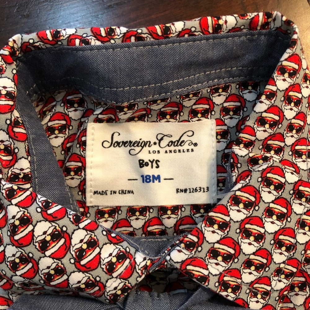 NWT Toddler Sovereign Code Santa Shirt 18mo. - Picture 2 of 8